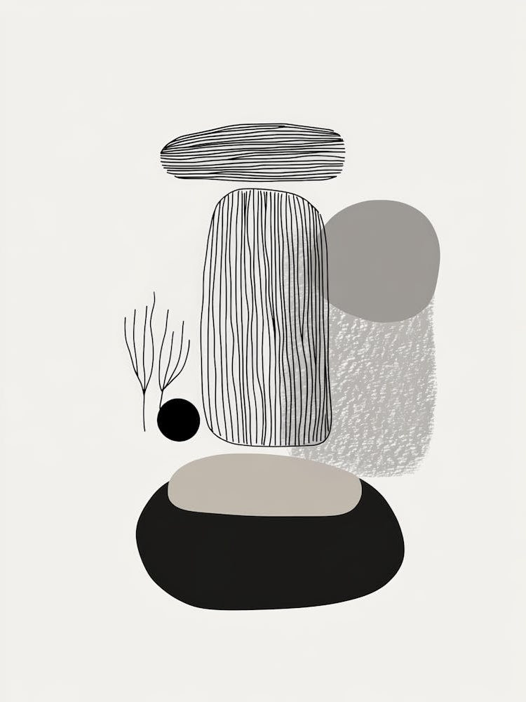 Abstract Black And White Painting 30