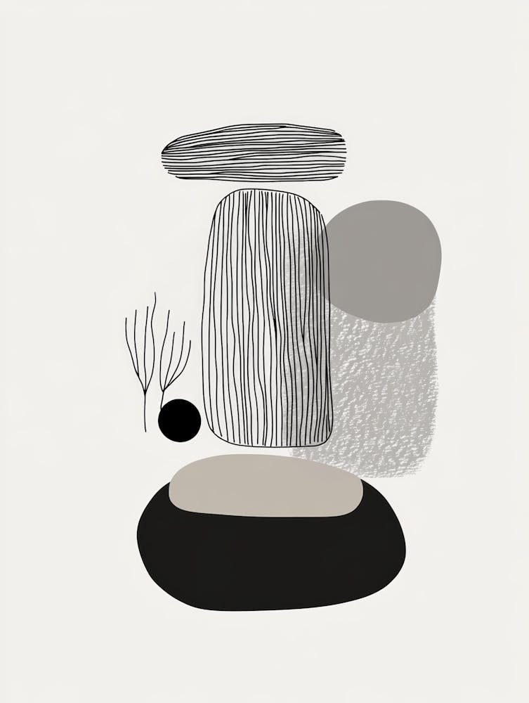 Abstract Black And White Painting 30