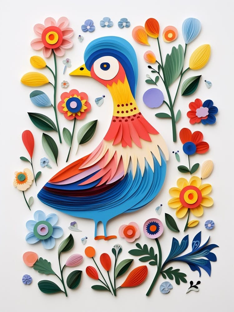 Scandinavian Bird Illustration Duck 1