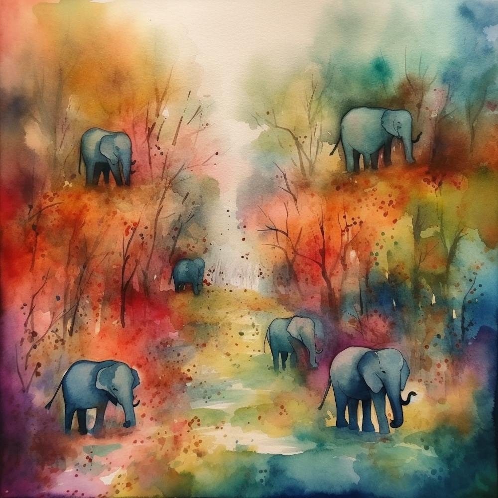 Elephants In The Forest