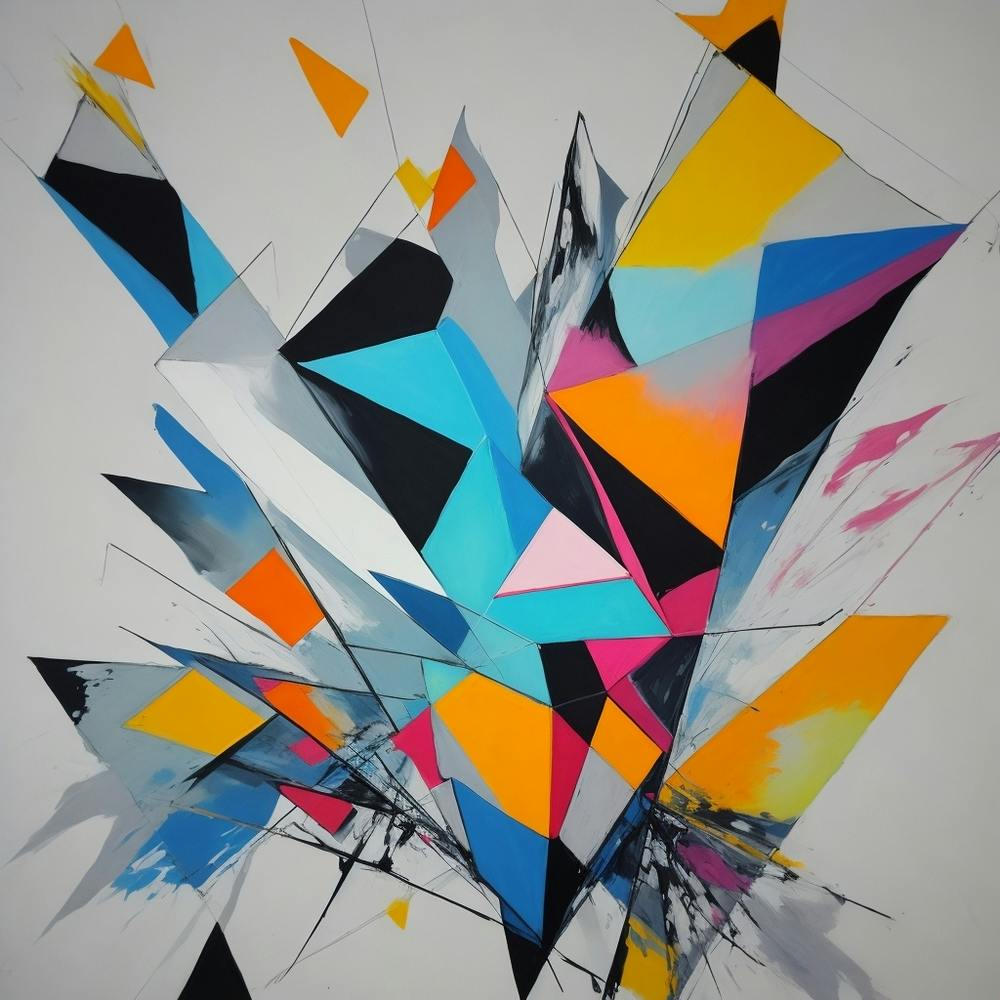Abstract Art Painting Drawing In Geometric Shap 0