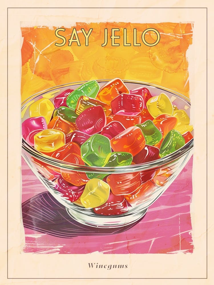 Winegums Candy Sweets Retro Advertisement Style 1 Poster