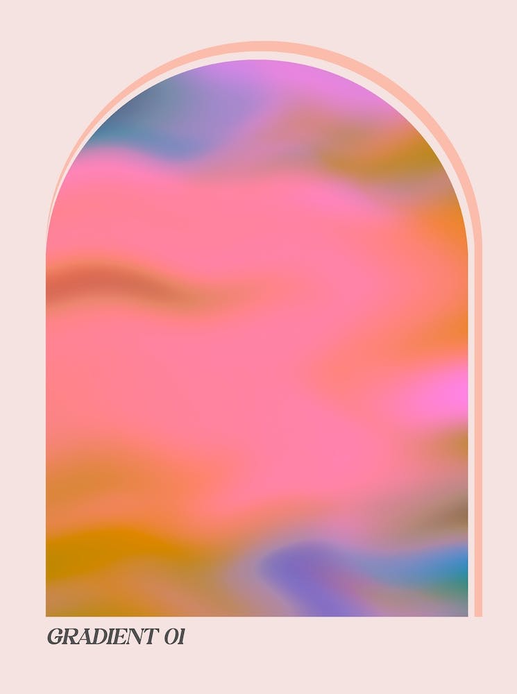 Gradient 1 - arched pink abstract