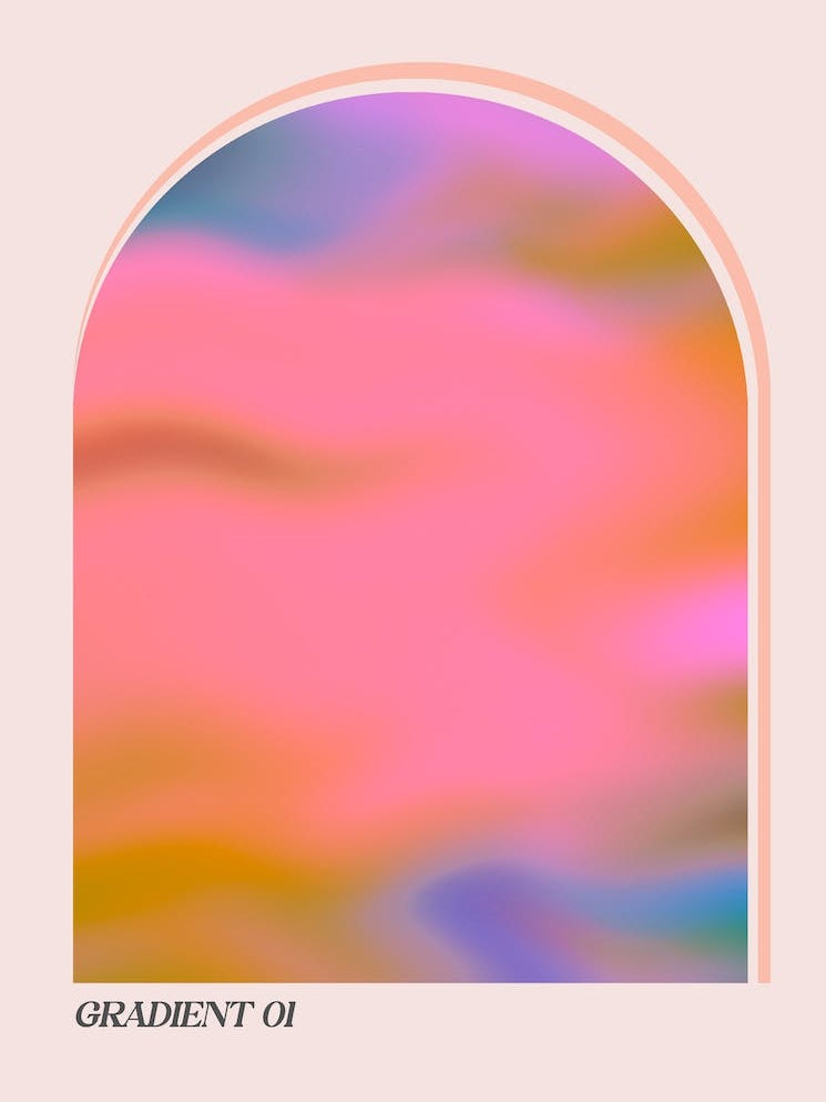 Gradient 1 - arched pink abstract