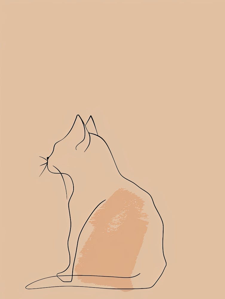 Cat - Boho, Line Art 10