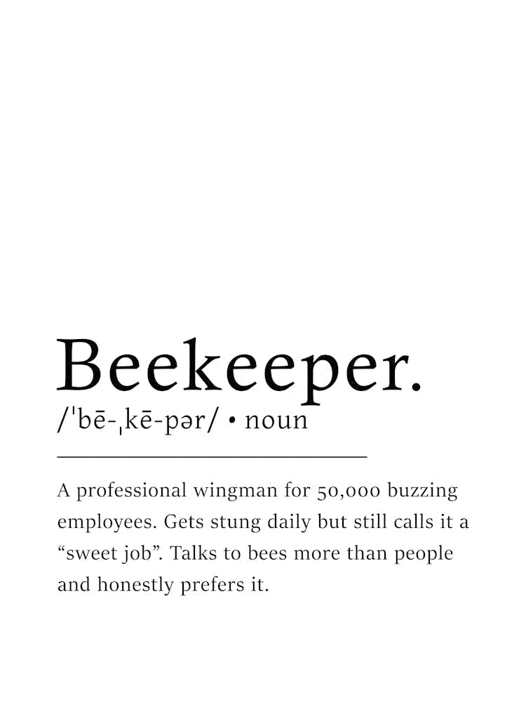 Beekeeper Definition Poster - Dictionary