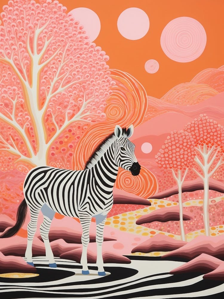 Zebra In The River Orange