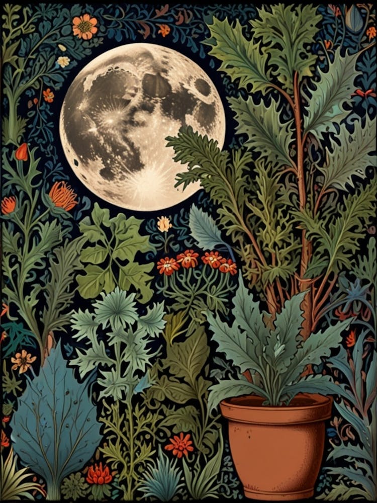 William Morris Moonlight In The Garden 18