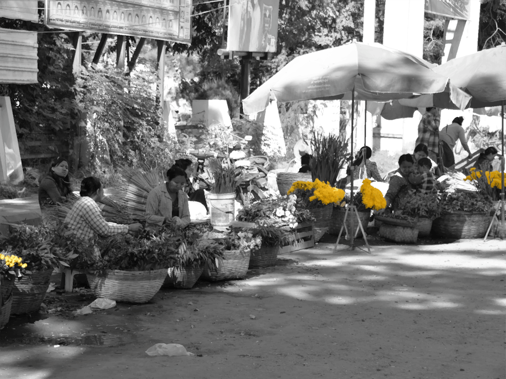 Flower Market In Myanmar