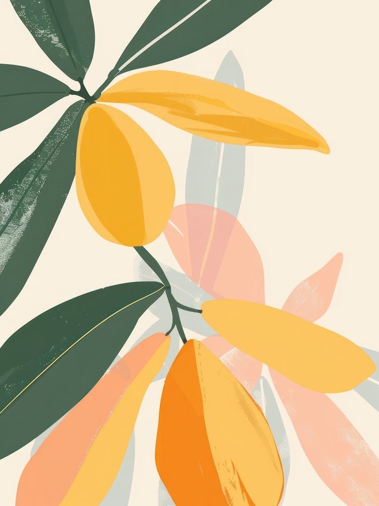 Starfruit Close Up Illustration 2