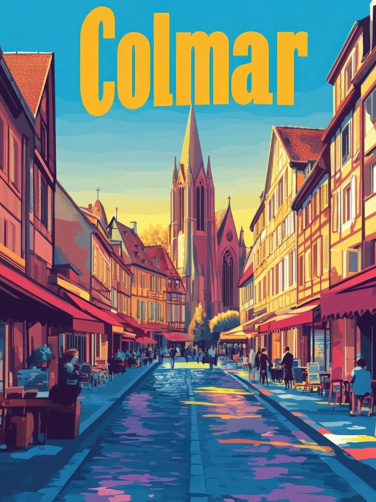 Aihrgdesign A Retro Travel Poster For Colmar Featuring The Go 9934c12a 5d31 4511 B2d6 2ba2bb76c3db 1