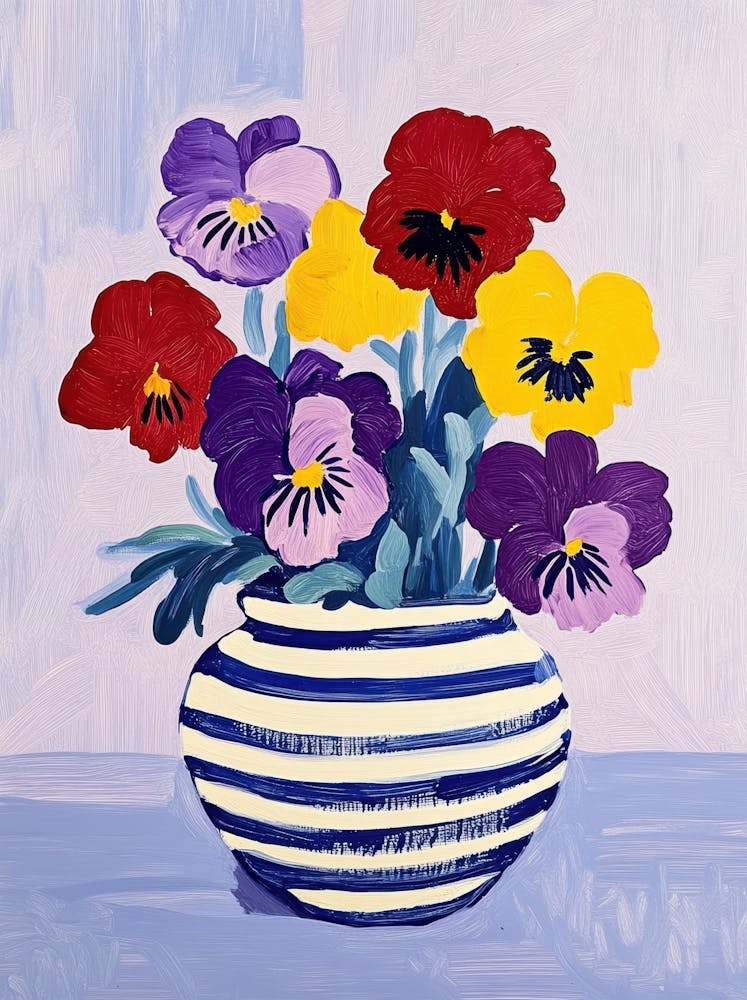 Pansies In A Vase 1