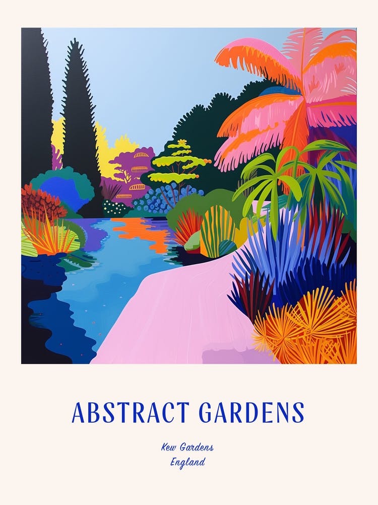 Colourful Gardens Kew Gardens United Kingdom 2 Blue Poster