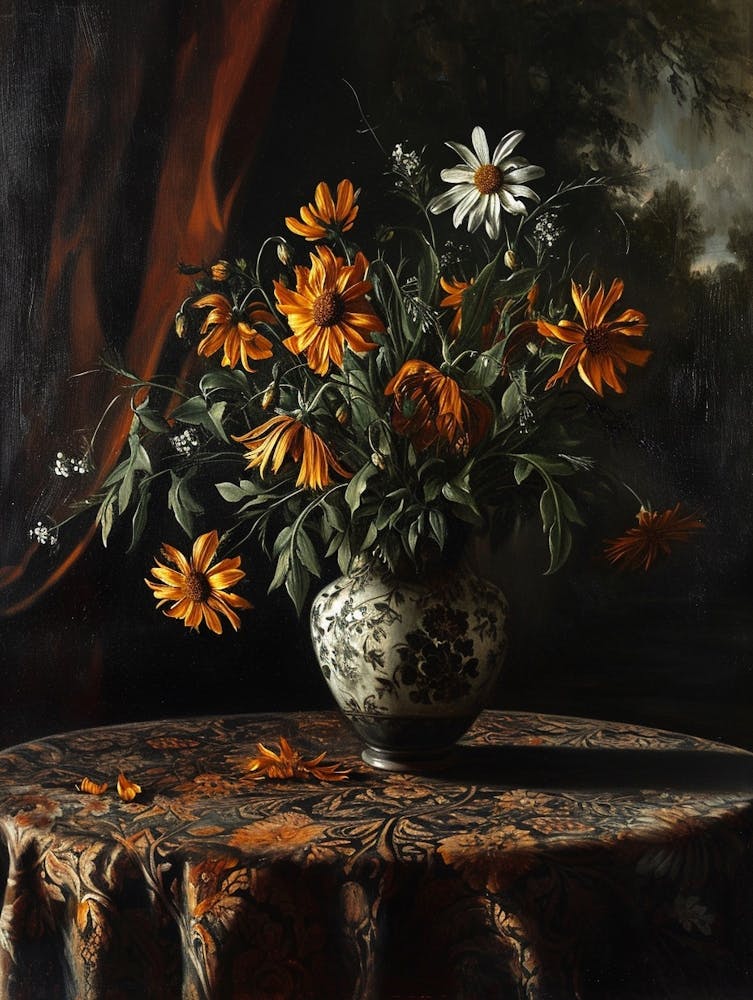 Baroque Floral Still Life Prairie Clover 1