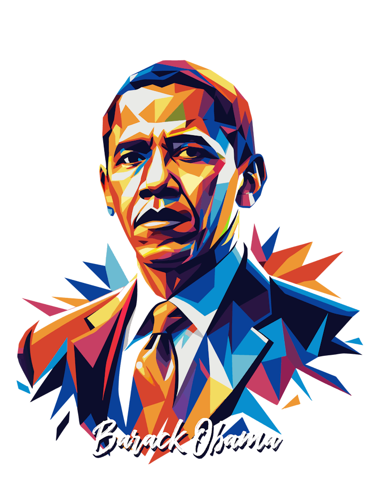 Barack Obama Portrait WPAP Pop Art