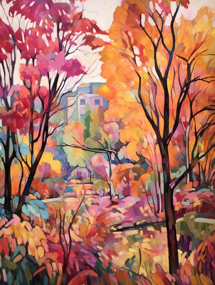 Autumn Gardens Painting Jardin Botanique De Montral Canada 2