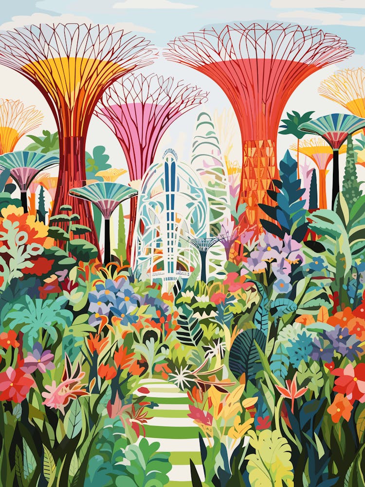 Gardens By The Bay Singapore Modern Illustration 2
