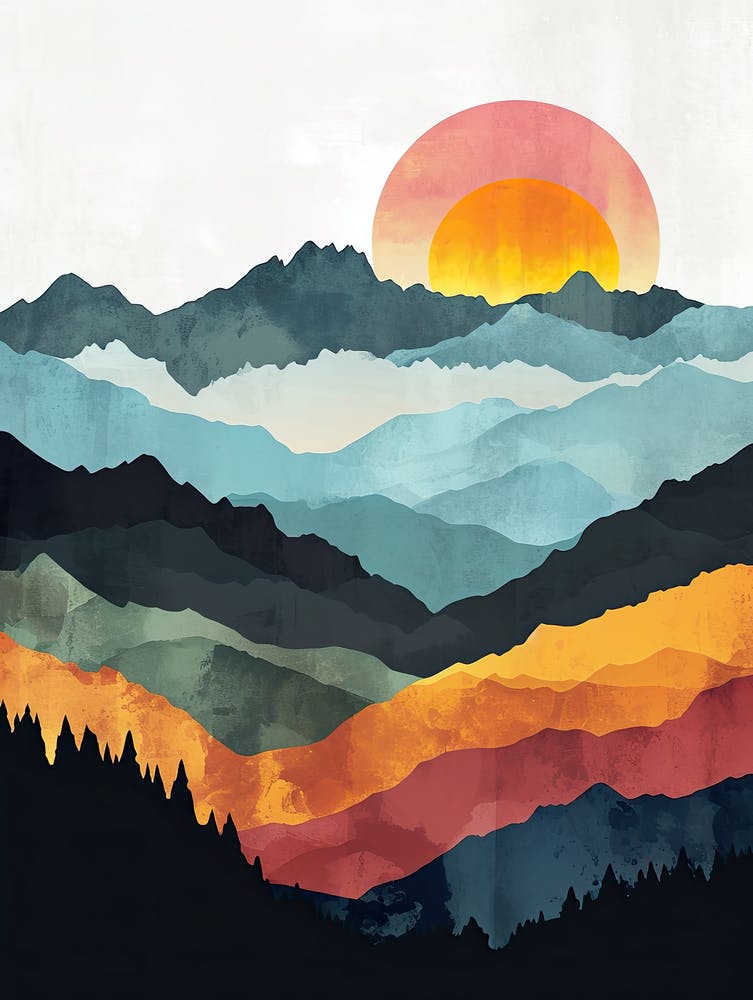 Sunset In The Mountains