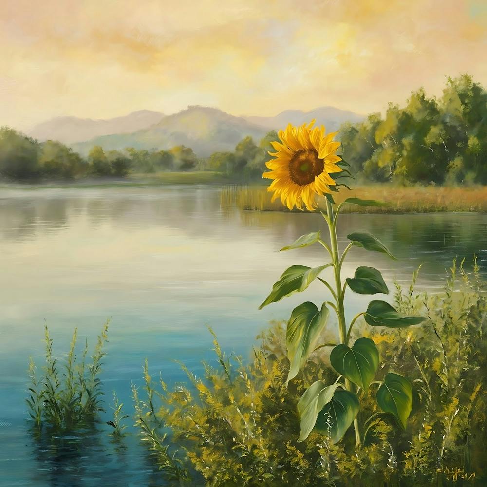 Sunflower By The Lake