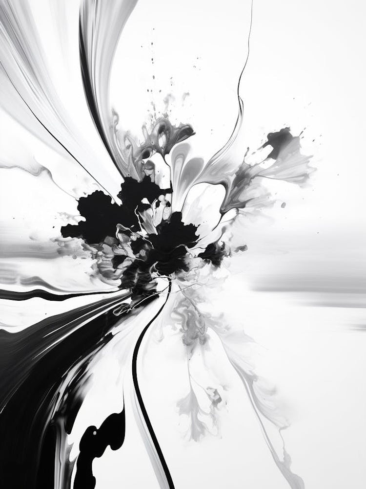 Serenity Abstract Black And White 1