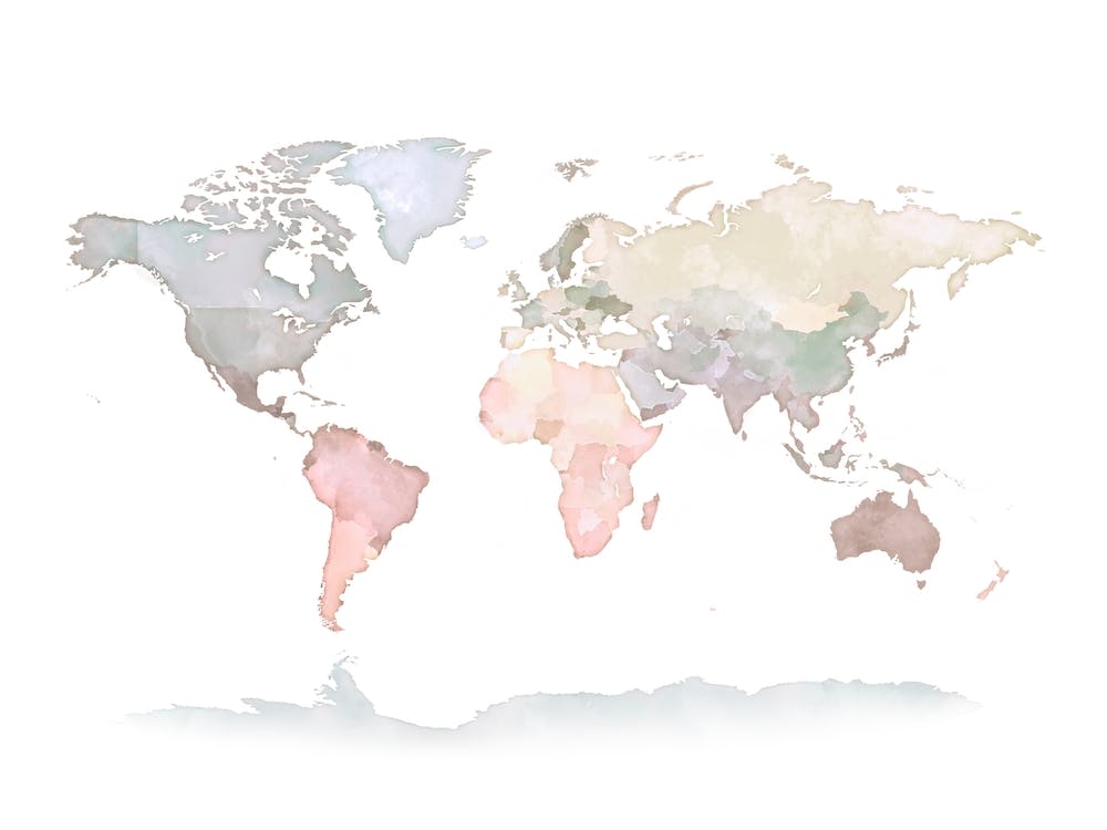 Pastel World Map No 131