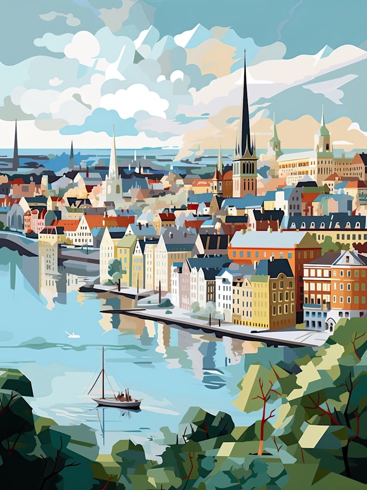 Stockholm, Sweden, Illustration Géométrique 2