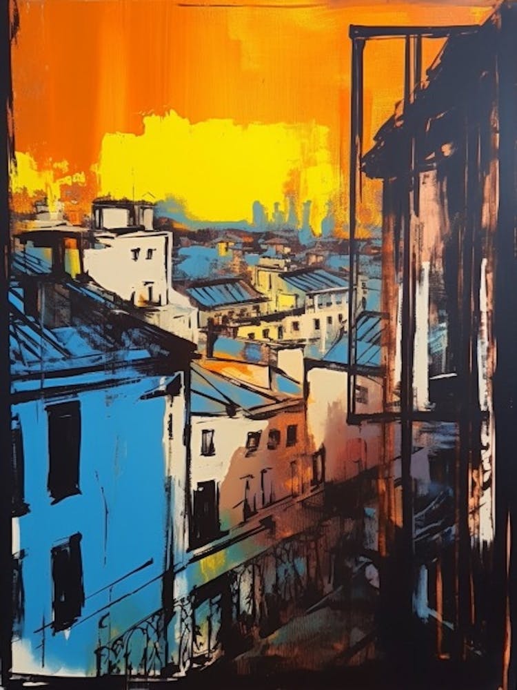 A Window View Of Paris In The Style Of Pop Art 2
