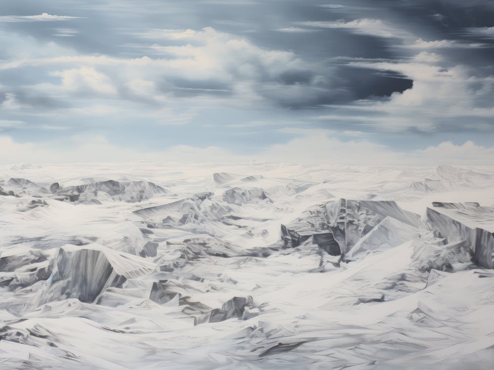 Snowy Winter Tundra Painting