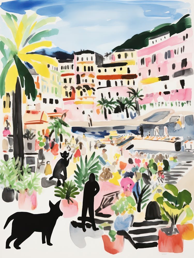 The Food Market In Monaco 2 Illustration