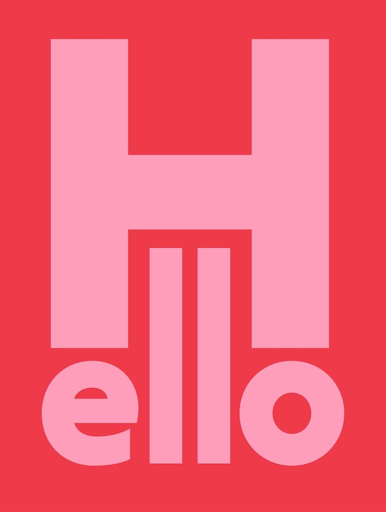Hello typography in hot pinks