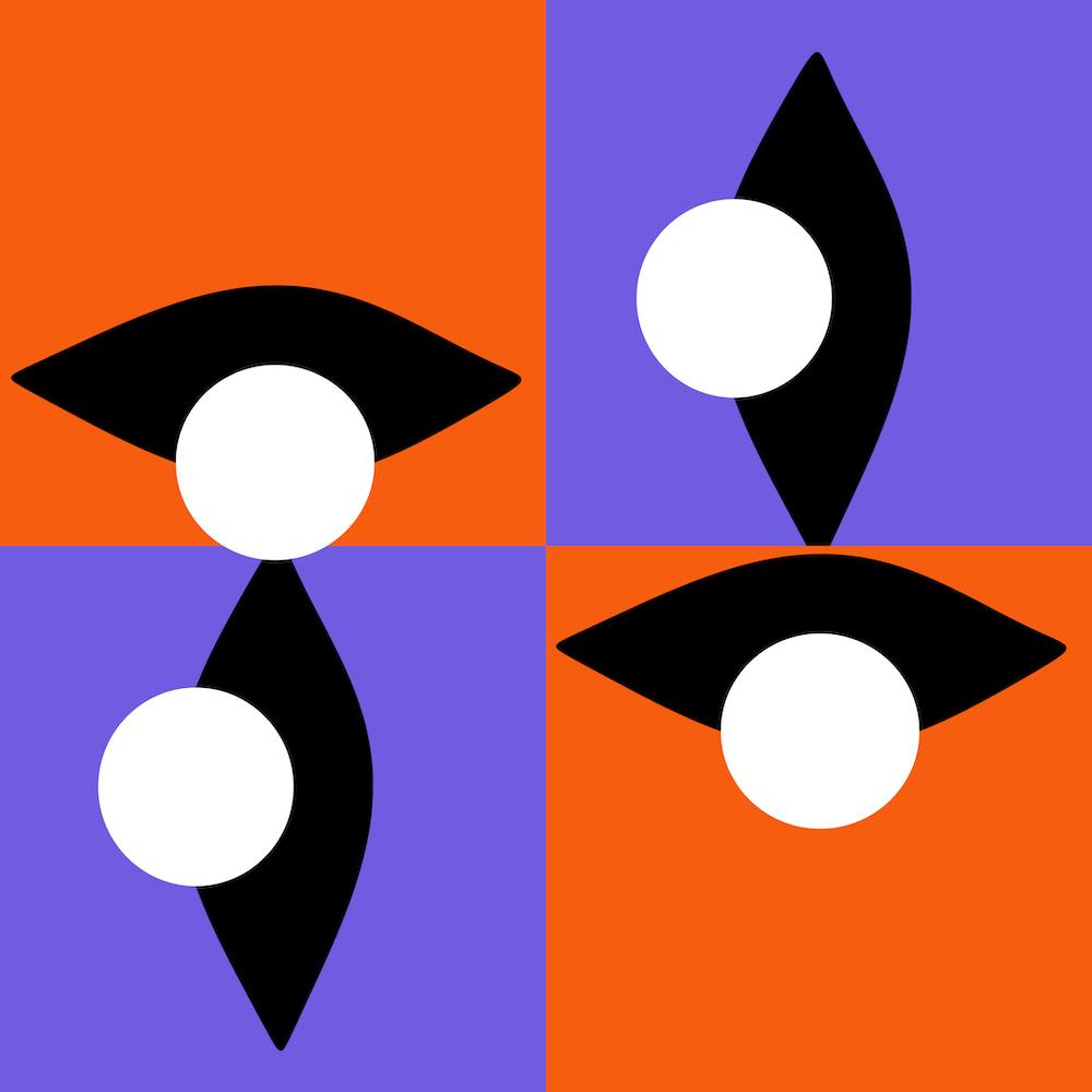 Orange and Purple Checkered Eye