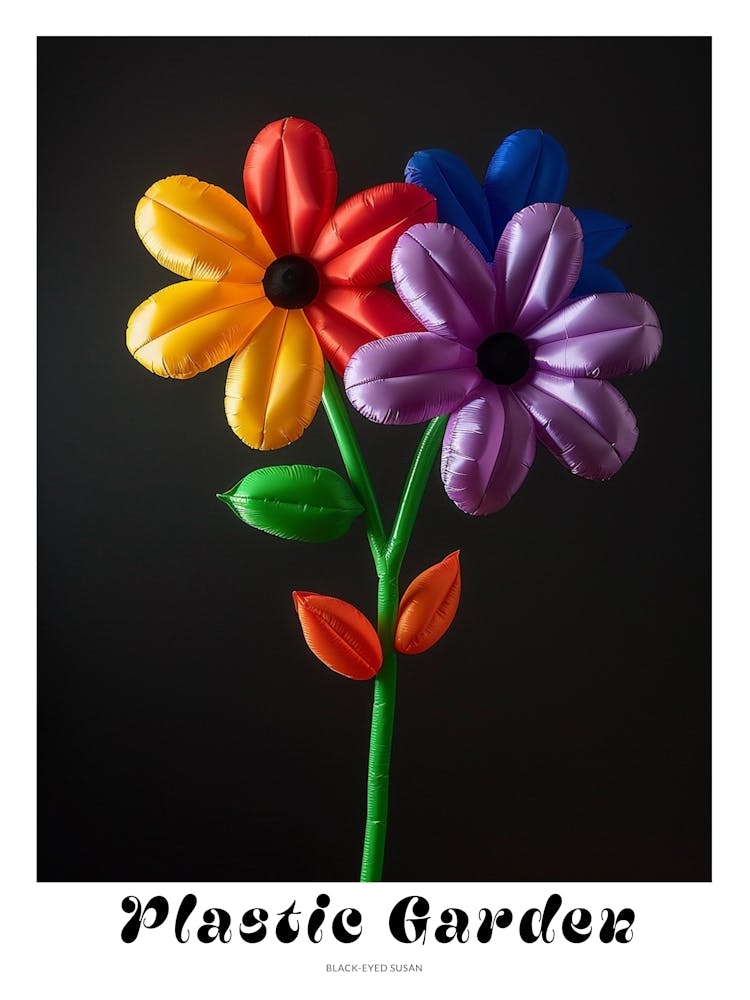 Bright Inflatable Flowers Poster Black Eyed Susan 1