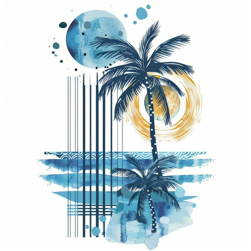 Palm Trees And Moon