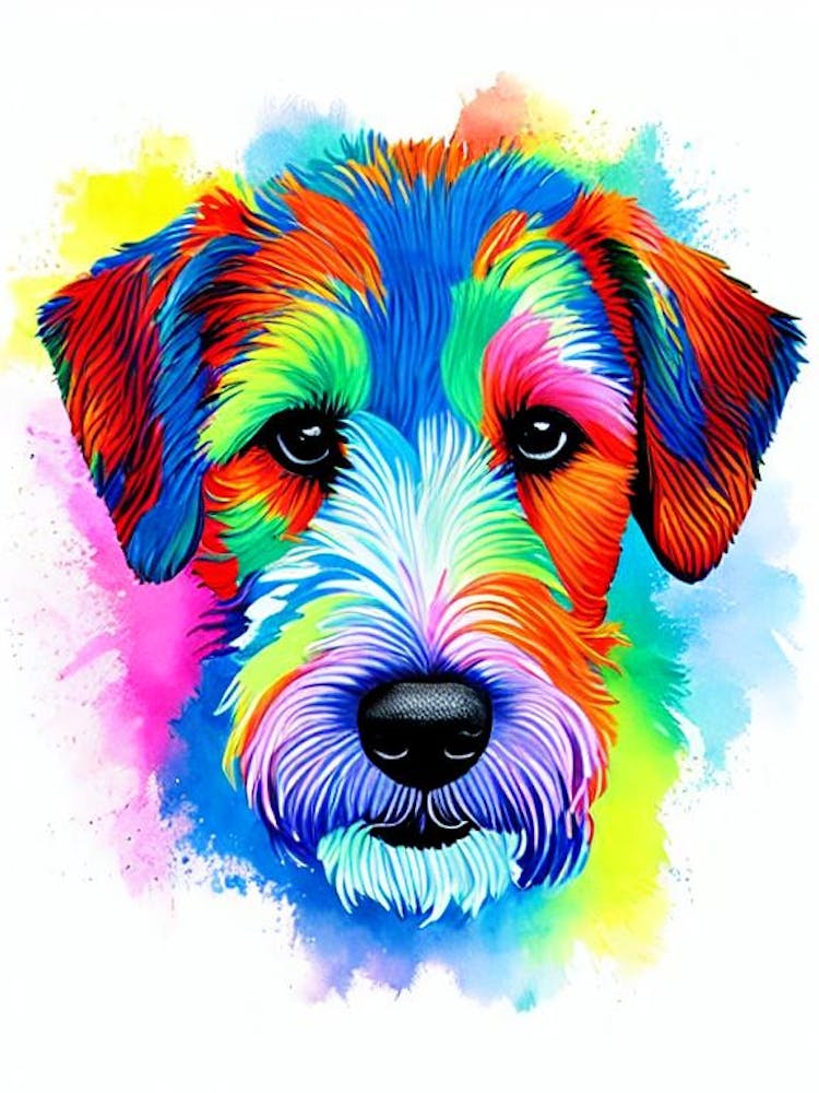 Lakeland Terrier Rainbow Oil Painting Dog