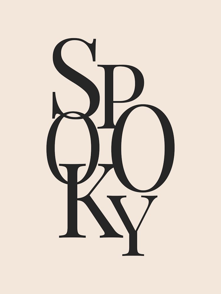 Modern Spooky Typography - Black & White