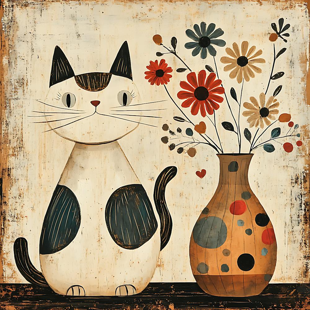 Cat With Flowers 21