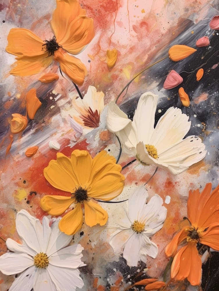 Fall Flower Painting Cosmos 2