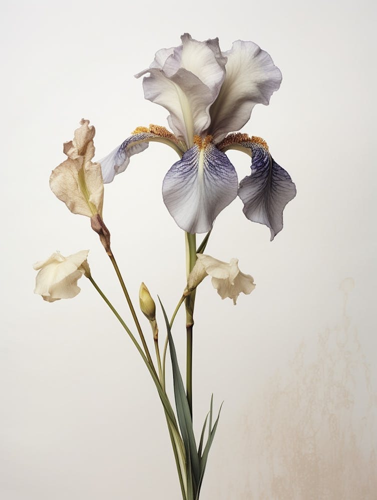 Pressed Wildflower Botanical Art Wild Iris