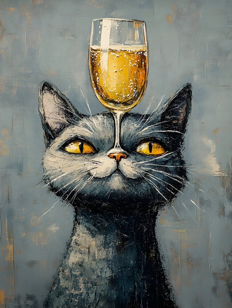 Cat Balances Wine 9