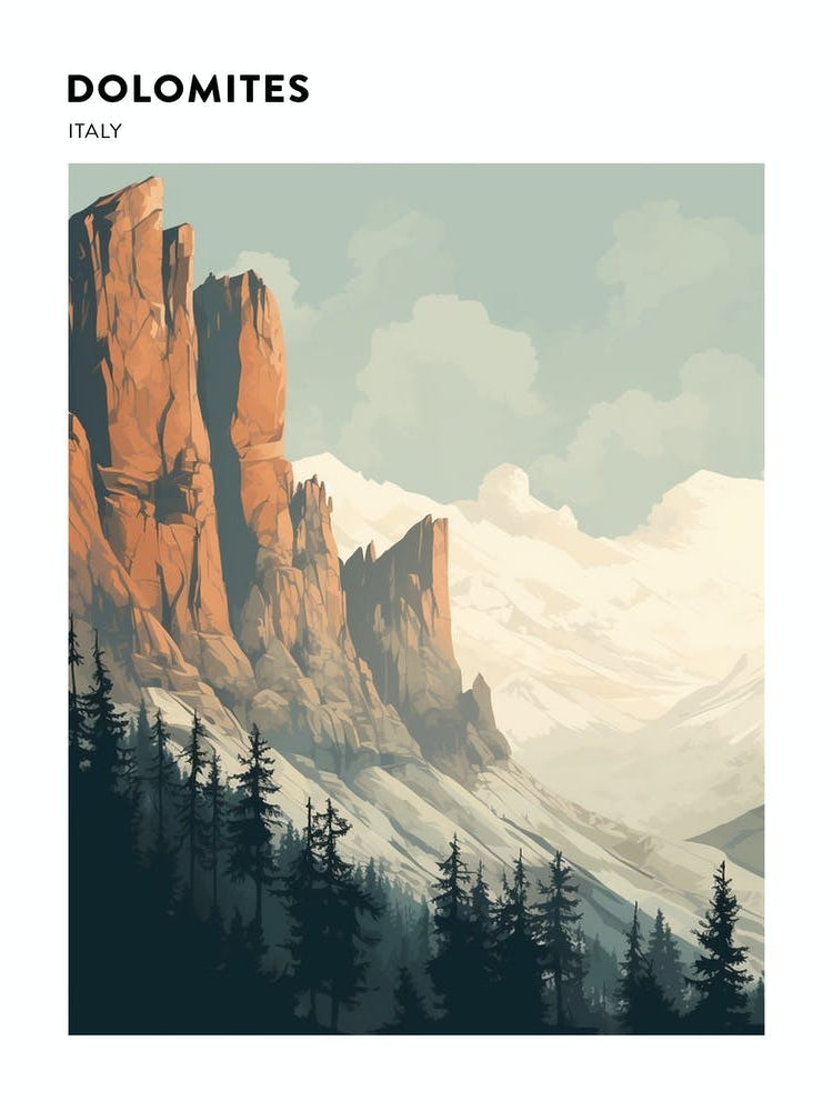 Dolomites Italy 2 Hiking Trail Landscape Poster