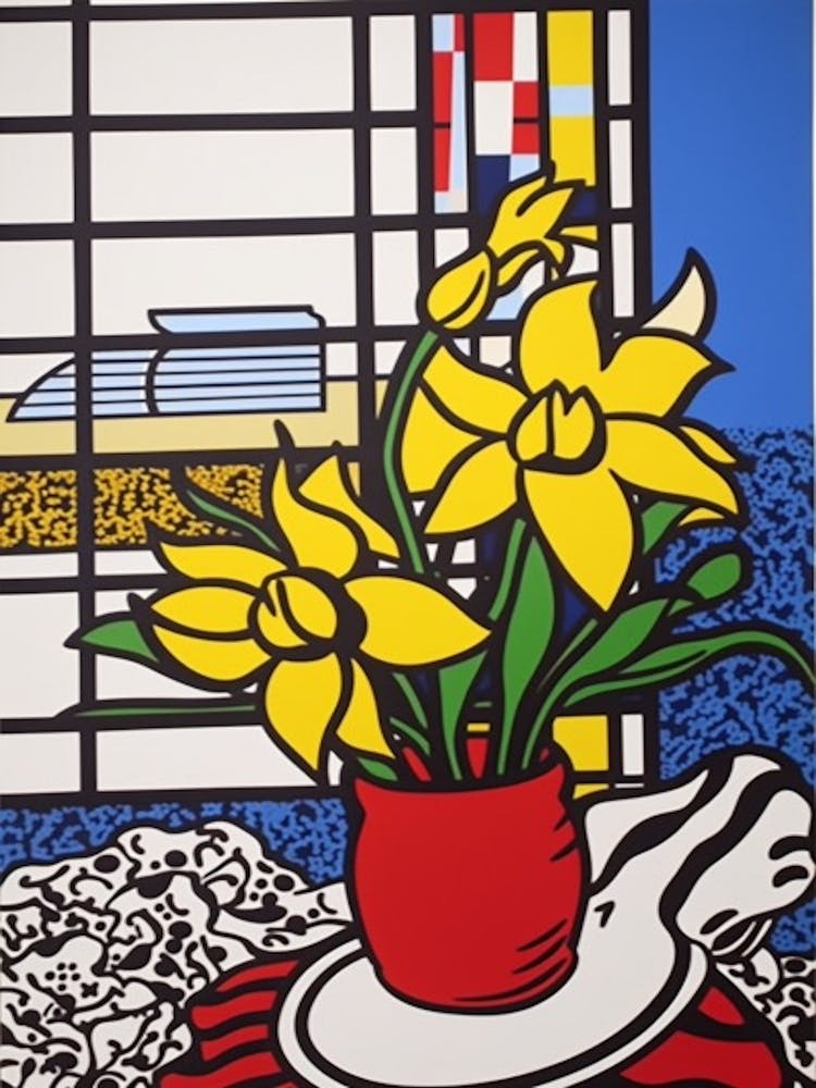Lilies Flower Still Life  3 Pop Art Style