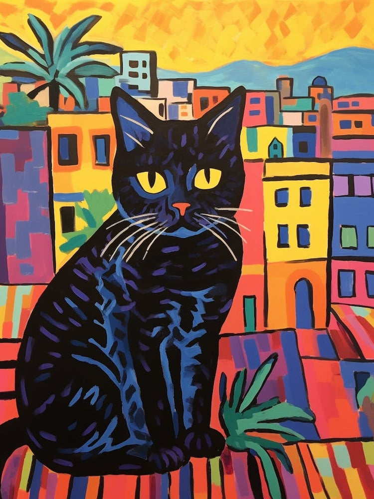 Painting Of A Cat In Alexandria Egypt 1