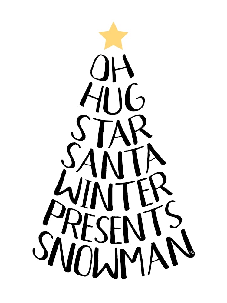 Typographie Minimaliste Nordique Arbre de Noël