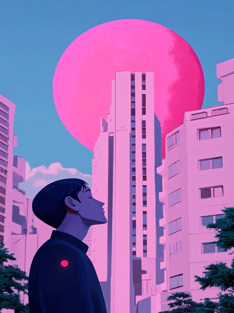 Pink Sky City Collage