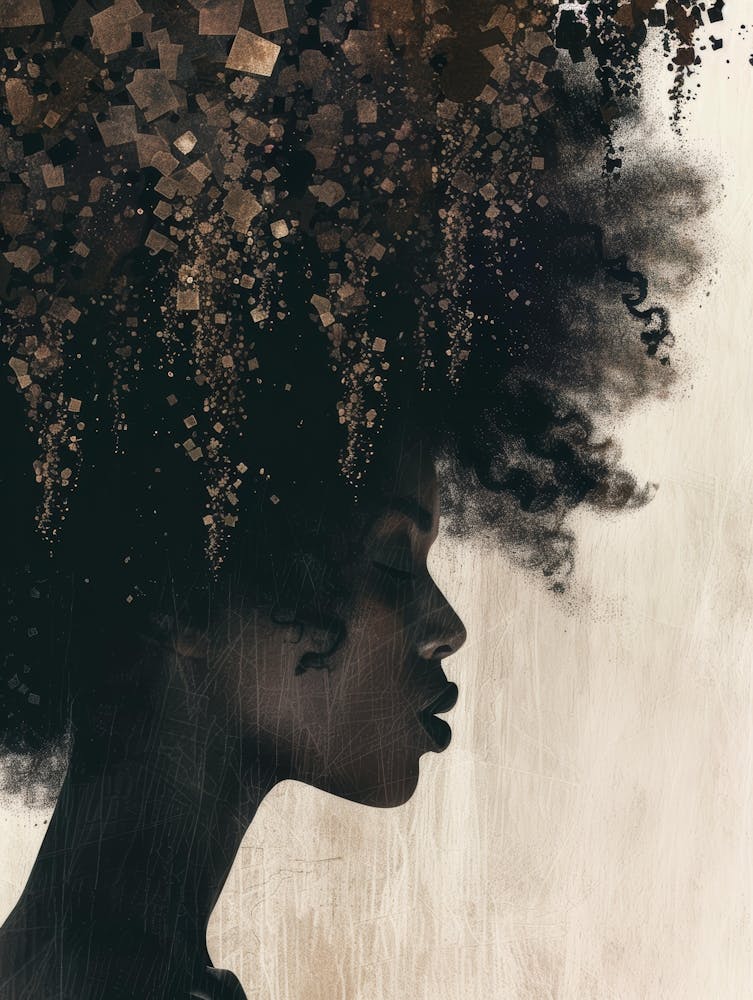 Afro Hair Canvas Print 1