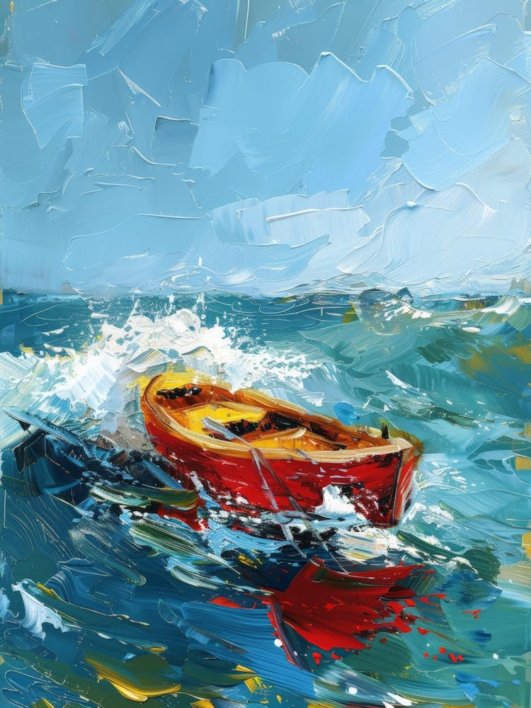 Red Boat In The Sea 5