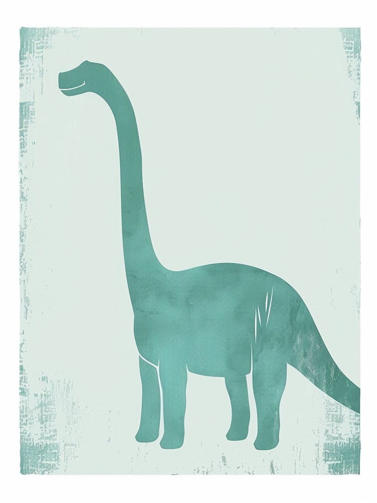 Blue Brontosaurus Dinosaur Silhouette 3