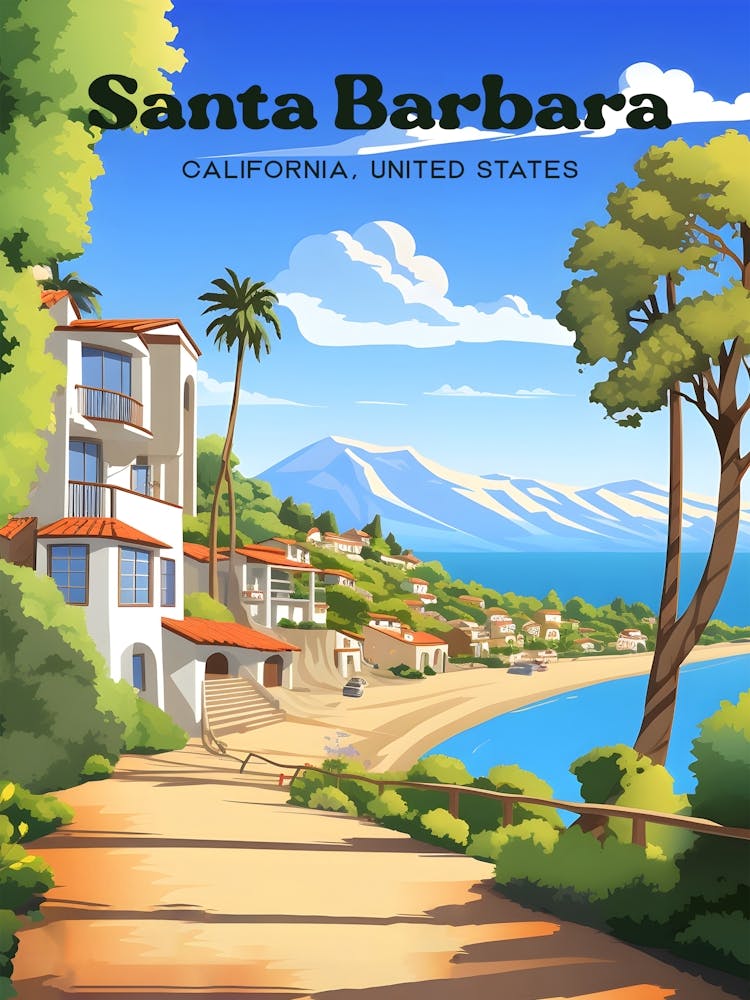Santa Barbara Kalifornien Vereinigte Staaten 3 Reiseposter 3 4 Resize