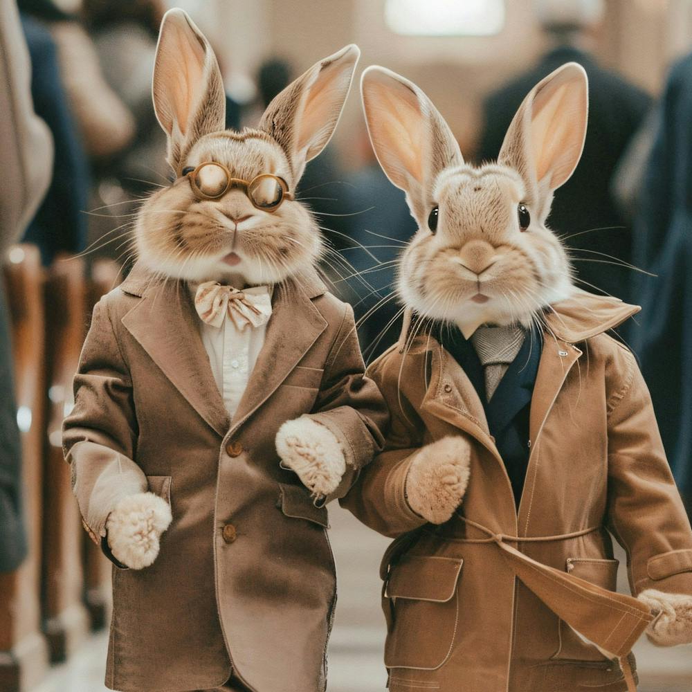 Easter Sunday Celebration With Easter Rabbits Gay Wedding