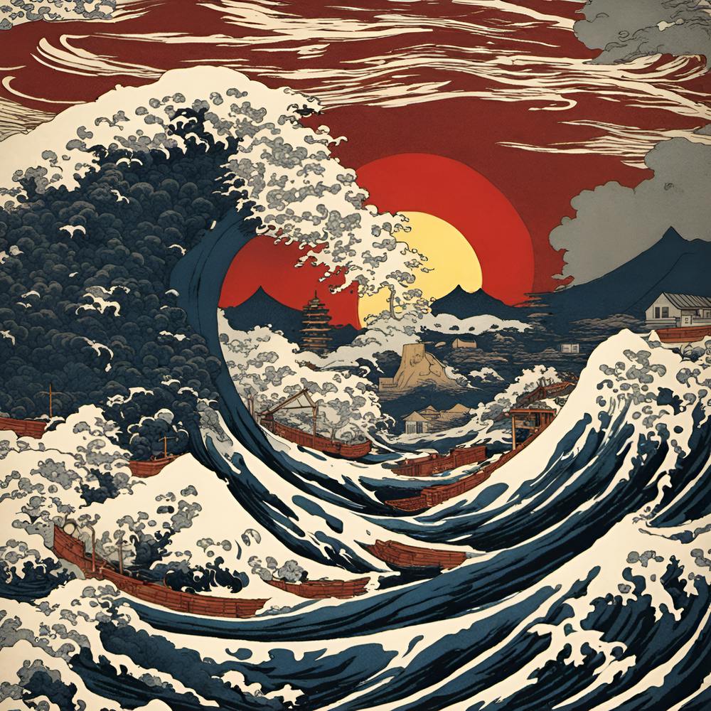 Japanese massive waves